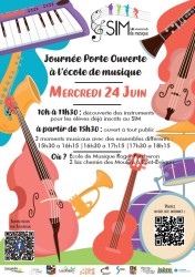SIM - Porte ouverte à l\'école de musique, mercredi 24 juin 2026