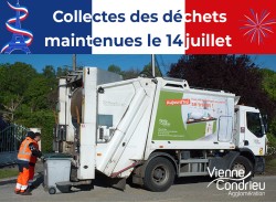 Collectes des déchets ménagers maintenues le mardi 14 juillet
